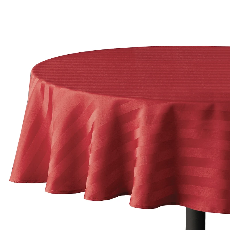 Hometrends Microfiber Stripe Tablecloth 70" Round, Red