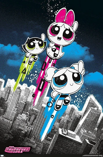 The Powerpuff Girls - Group City Wall Poster, 22.375" x 34"