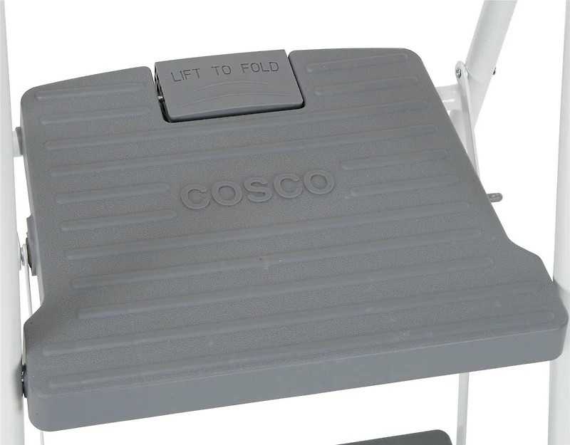 COSCO 1 Étape non-pliant en acier Escabeau avec 7ft 3in Max Reach (platine et couleur noire, acier)