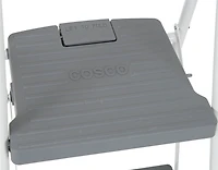 COSCO 1 Étape non-pliant en acier Escabeau avec 7ft 3in Max Reach (platine et couleur noire, acier)
