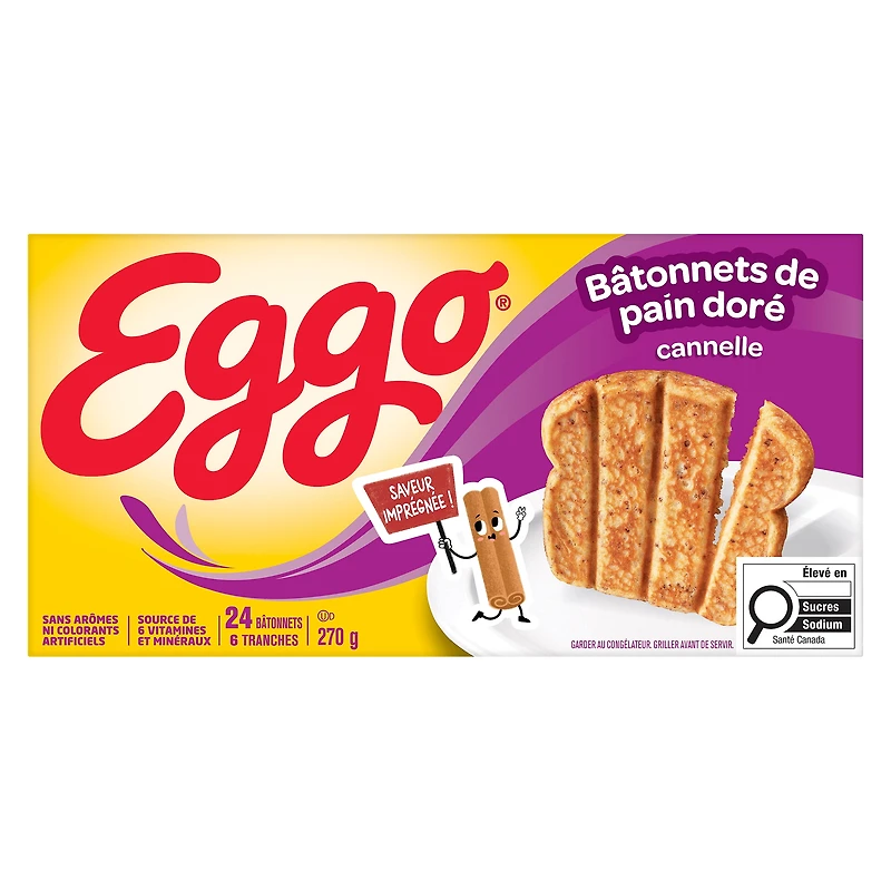 BÂTONNETS DE PAIN DORÉ KELLOGGS EGGO CANNELLE 270g BÂTONNETS DE PAIN DORÉ EGGO