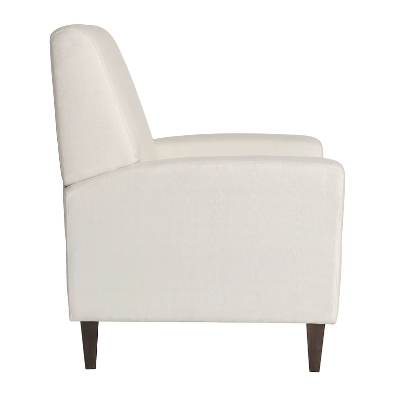 CorLiving Wells Off White Basketweave Fabric Upholstered Indoor Pushback Recliner with Wood Legs