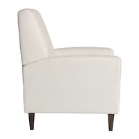 CorLiving Wells Off White Basketweave Fabric Upholstered Indoor Pushback Recliner with Wood Legs
