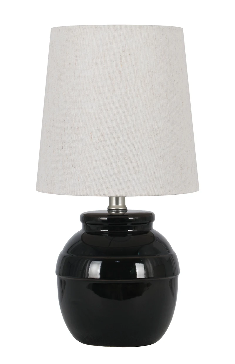 Lampe d'appoint en céramique noire Mainstays de 12,5 pouces