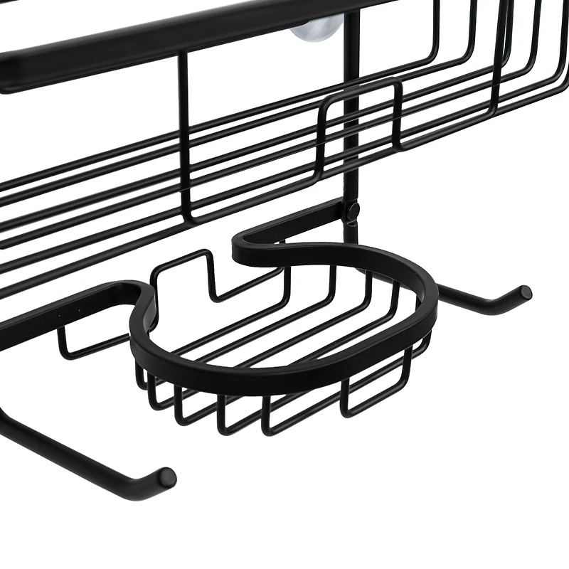 Era, Grand Aluminum Shower Caddy, Black 15x26 IN