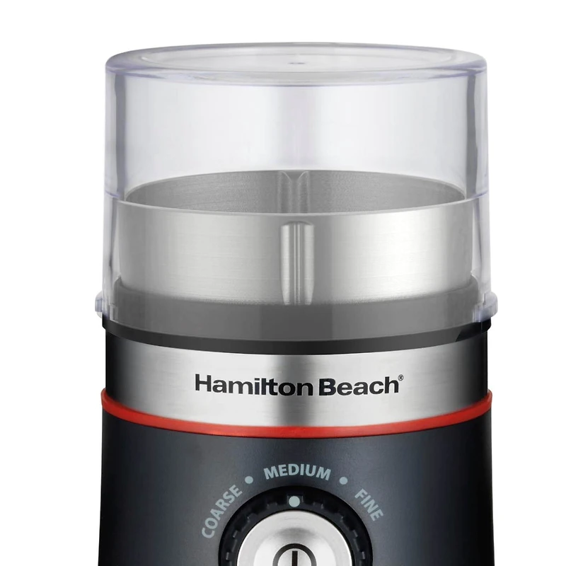 Hamilton Beach Moulin à café Custom Grind, 150 watts, bol de mouture amovible en acier inoxydable, noir, 80393RC