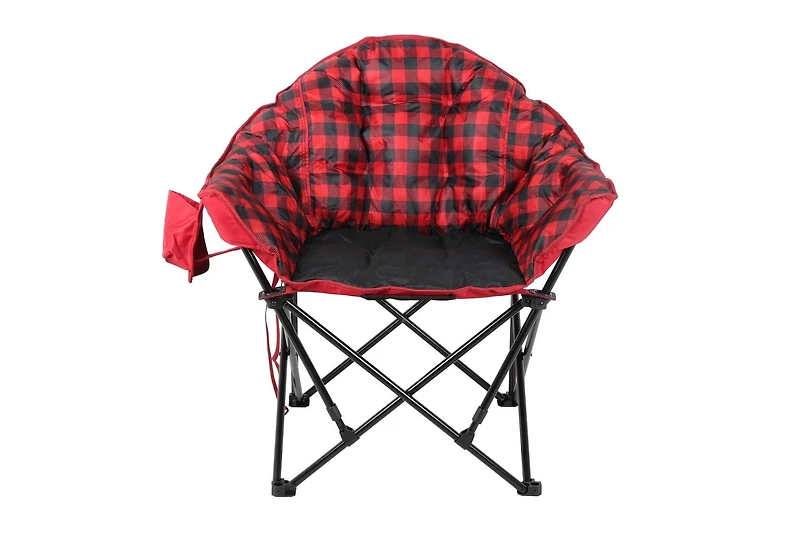 Ozark Trail Padded Club Chair, Adults, Red/Black
