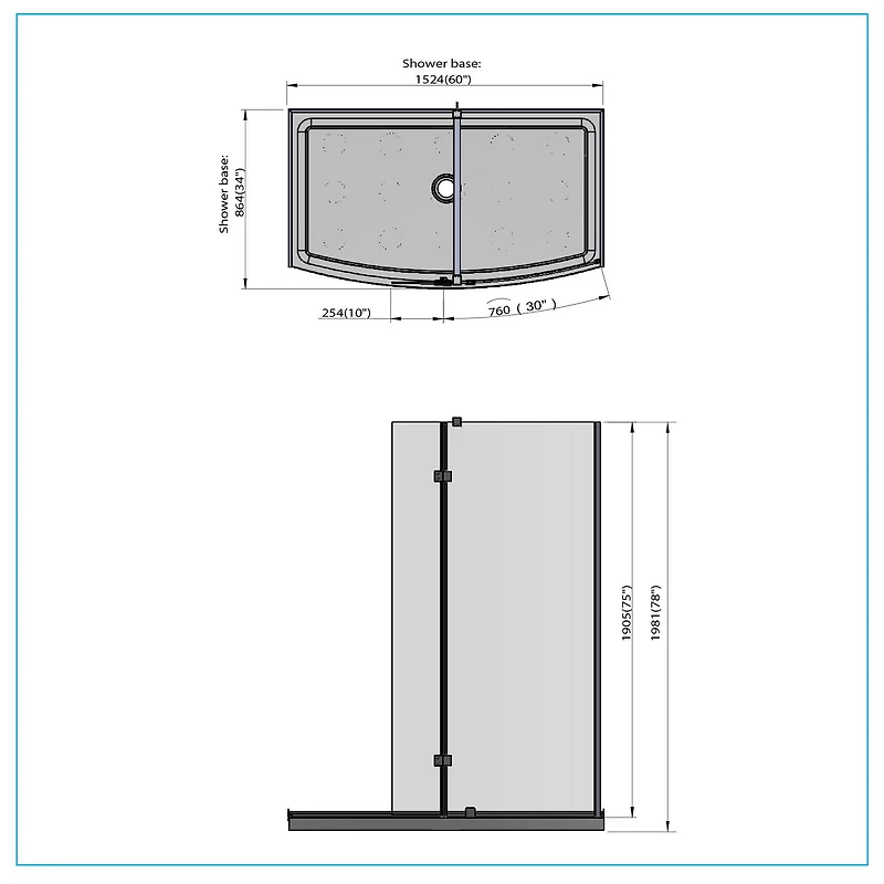 A&E Bath and Shower HALIM-60-BLK SHOWER