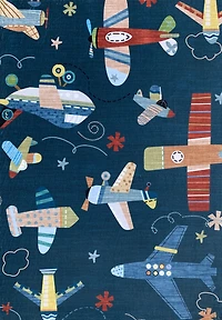 Rug Branch Soft Steps Playtime Airplane Soft Area Rug, Navy - Boys & Girls in Playroom, Nursery, Bedroom