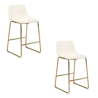 Heavenly Collection Counter PU Stool with Gold Legs SET OF 2