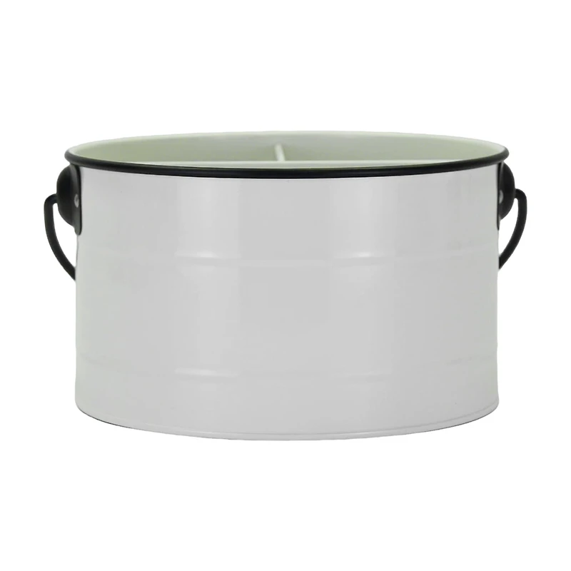 Hometrends White Galvanized Utensil Caddy,Dia 8.54"