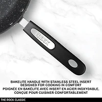 Starfrit The Rock 24 cm (9.5") Non-Stick Fry Pan, Durable Forged Aluminum, Oven Safe, PFOA Free, Easy to Clean, Black