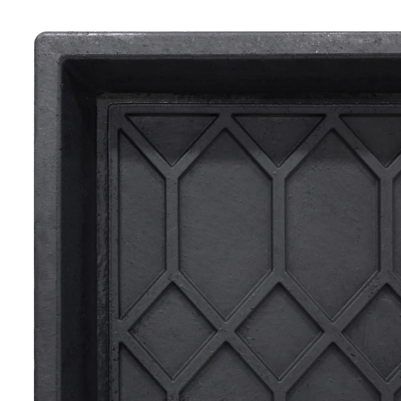 Mainstays Manor 17x35 Boot Tray, High-Walled, Waterproof Floor Protector, Geometric Black, for Entryway, Mudroom, Garage