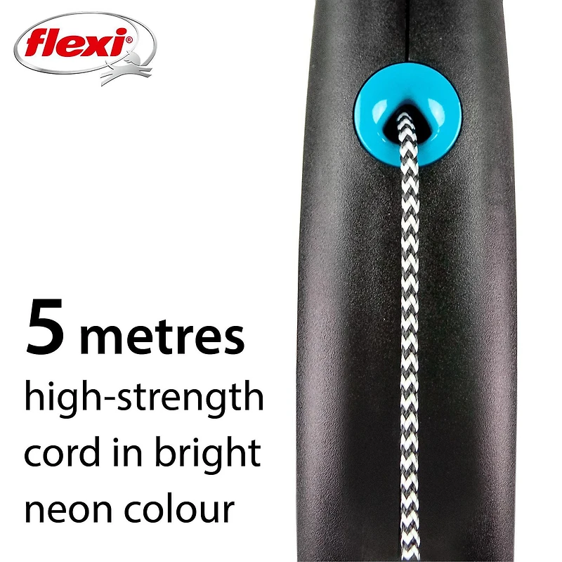 Flexi FUN Dots Small Retractable Dog Leash, Blue, 5m/16ft