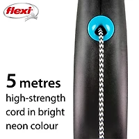 Flexi FUN Dots Small Retractable Dog Leash, Blue, 5m/16ft