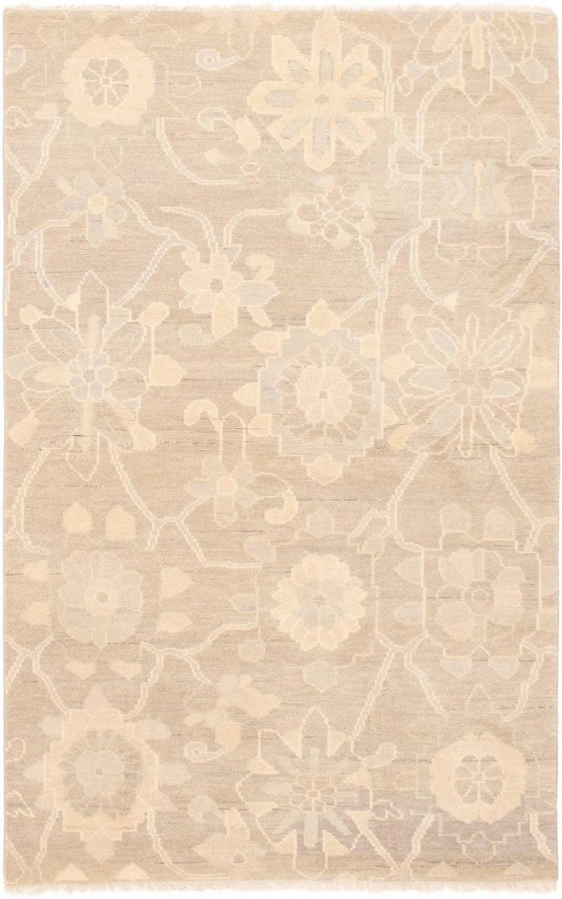 ECARPETGALLERY 5'1" x 8'0" Transitional Finest Oushak Hand-knotted Area Rug for Living Room, Dining Room and Bedroom in Grey