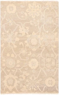 ECARPETGALLERY 5'1" x 8'0" Transitional Finest Oushak Hand-knotted Area Rug for Living Room, Dining Room and Bedroom in Grey