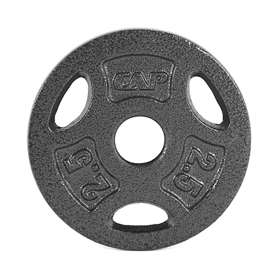 CAP Barbell Standard Cast Iron 1-inch Weight Lifting Grip Plate, 2.5 lb, Single, Black