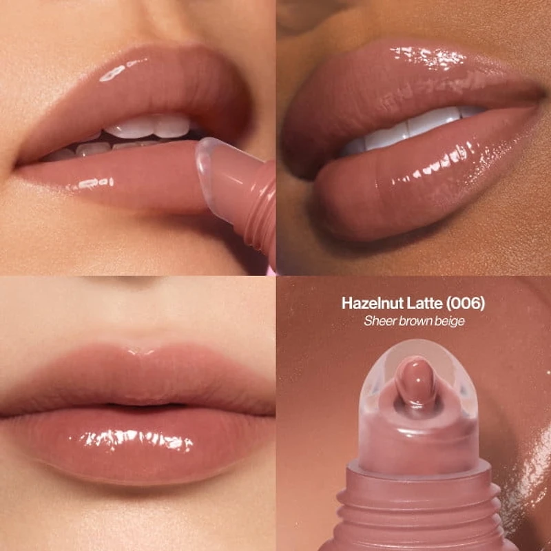Revlon Glimmer Lip Treat Balm + Mask for Dry Lips, Overnight, 006 Hazelnut Latte, 0.4 fl oz