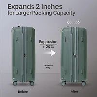 5 Piece Hardside Luggage Set: 28 Inch Spinner Suitcase, 24 Inch Rolling Luggage, 20" Carry-On Suitcase, Toiletry Kit & Expandable Tote Bag