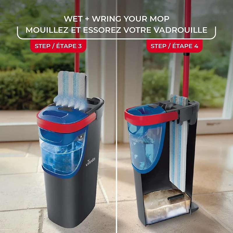 H2prO Flat Mop and Bucket System, Multi-Surface Floor Cleaning