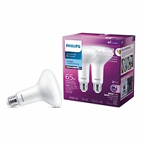 PHILIPS 7.2W (65W) BR30 Ultra High Definition Medium Base Daylight Dimmable LED Light Bulb 2 pack