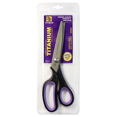 TITECH Pinking Shears, Titanium-Plated, 22.9 cm (9 in), Comfort Grip