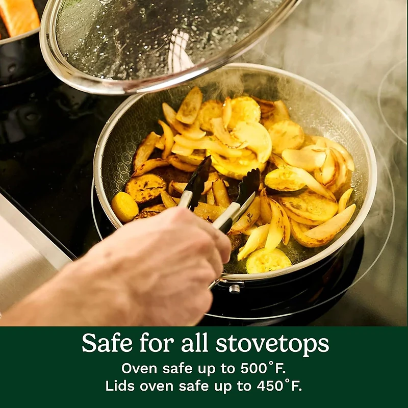 Cuisinart FusionPlus™ 6‑Piece Stainless Steel Non‑Stick Fry Pan Set, 8", 10", 12" Skillets with Lids, PFAS‑Free, Induction Ready Cookware (FPS‑6SSCRC)