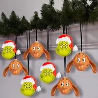 Christmas Blinking Lights S/8 Grinch & Max Head Dr. Seuss