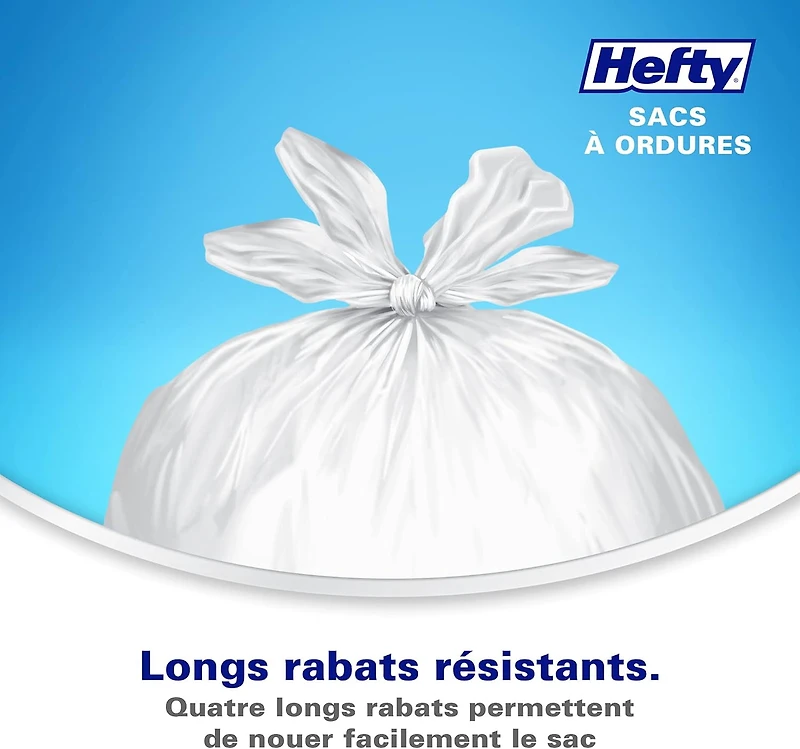 Hefty Easyflaps™ Lot de sacs poubelle solides pour cuisine Blanc Taille XS l