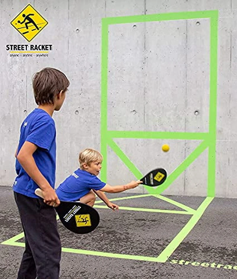 Ensemble de raquettes Street Racket 2 joueurs - Le jeu de raquette le plus polyvalent, amusant et facile pour intérieur et extérieur, sans filet, pour tous les âges