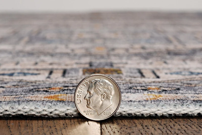 Parson 3' x 5' Washable Accent Rug, Grey and Beige