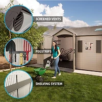 Lifetime Outdoor Storage Shed, 15' x 8' With Dual Side Entry