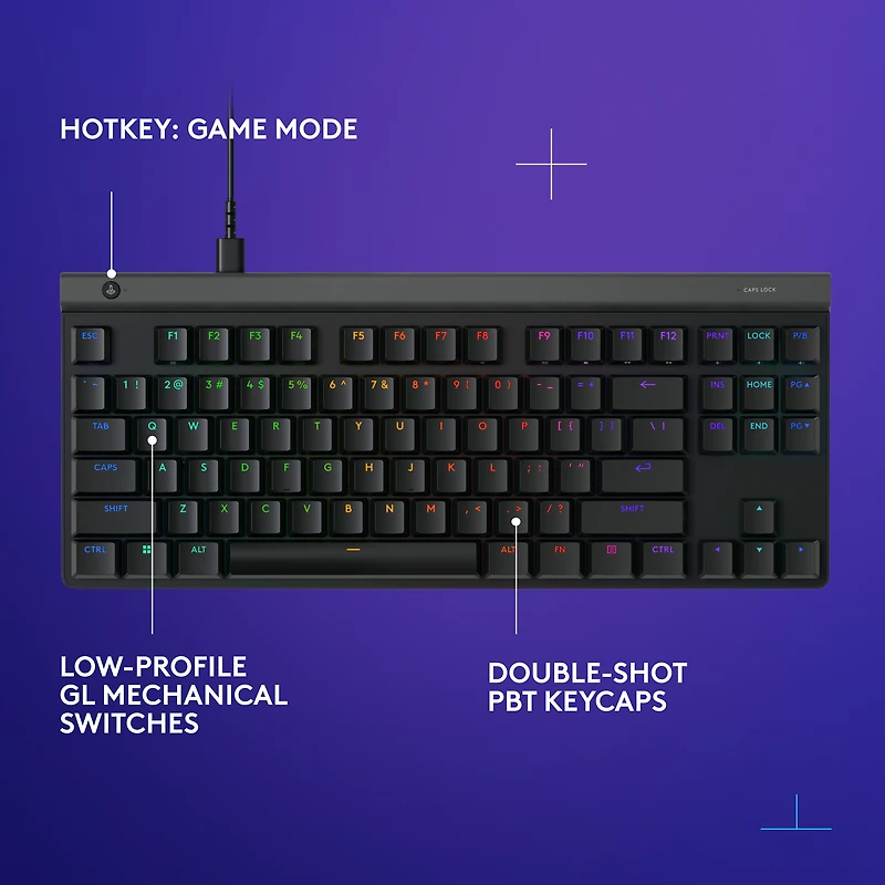 Logitech G515 TKL, clavier gaming ultra-plat filaire