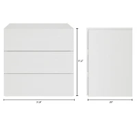 Nexera James Modern 3 Drawer Dresser, White Oak