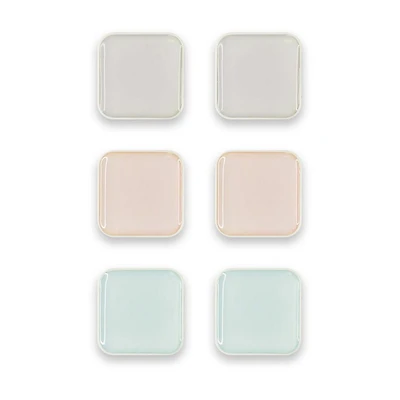 Quartet Aimants carrés, aimants, couleurs assorties, 1 po X 1 po, paquet de 6