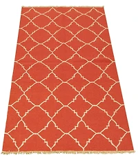 ECARPETGALLERY 5'2" x 7'9" Flat-weaves & Kilims Ankara FW Hand Made Area Rug for Living Room, Dining Room and Bedroom in Brown