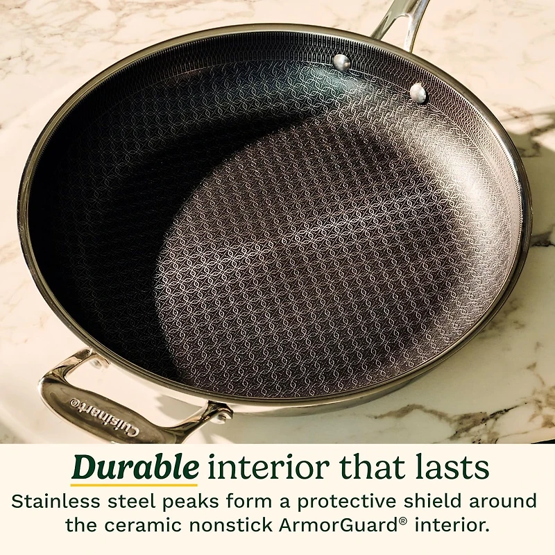 Cuisinart FusionPlus™ 6‑Piece Stainless Steel Non‑Stick Fry Pan Set, 8", 10", 12" Skillets with Lids, PFAS‑Free, Induction Ready Cookware (FPS‑6SSCRC)