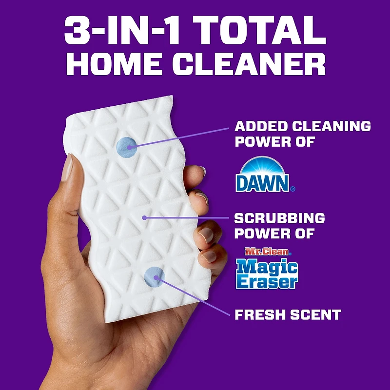 Mr. Clean Magic Eraser Ultra Foamy Multi Purpose Cleaner, Foaming Magic Eraser Sponge Multi Surface Cleaner, 5-Count