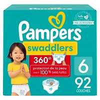 Pampers Diapers - Swaddlers 360° - Size 6, up to 100% Leakproof Comfy Dry Fit, EZ Off Tabs Designed for Easy Changes, Pull On Diaper