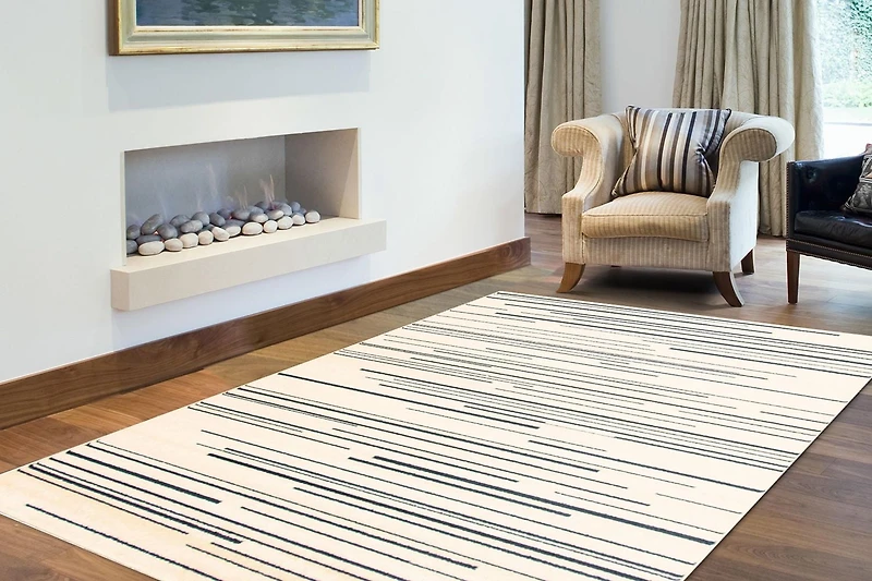 ECARPET Striped Area Rug, Minimalist Style Modern Carpet Fika Collection