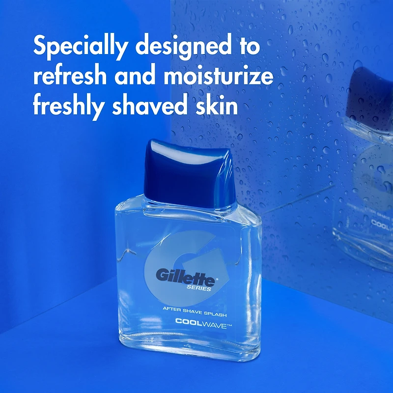 Gillette Series After Shave Splash for Men, Refresh and Moisturize, Cool Wave Scent, 100 ml