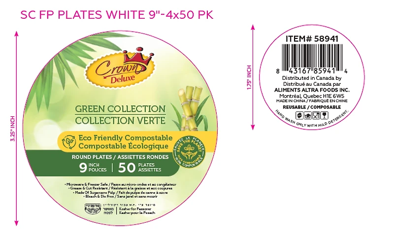 Crown Deluxe SC FP Plates White 9" KPY
