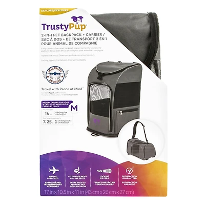 TrustyPup 2-in-1 Pet Backpack Travel Carrier