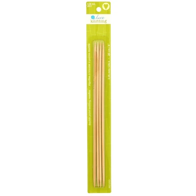 LOVE KNITTING 20 cm (8 in) Bamboo Double Point Knitting Needles - 4 pcs, 20 cm (7.9 in), 3.3 mm (0.13 in)