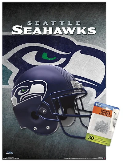 NFL Seattle Seahawks - Helmet 16 Wall Poster, 14.725" x 22.375" Framed