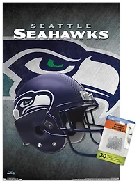 NFL Seattle Seahawks - Helmet 16 Wall Poster, 14.725" x 22.375" Framed