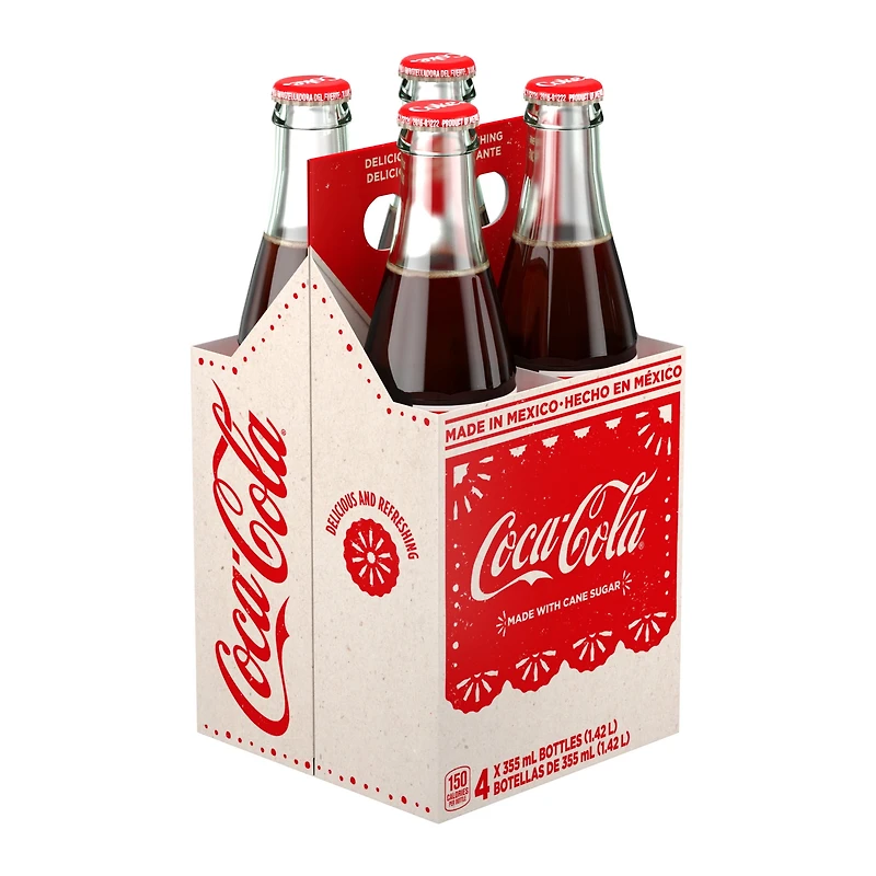 Coca-Cola Mexican Glass Bottles, 355 mL, 4 Pack