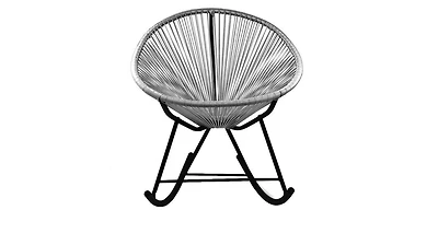 Acapulco chair Outdoor Wire Rocker Patio in Grey Metal Frame - Plata Import
