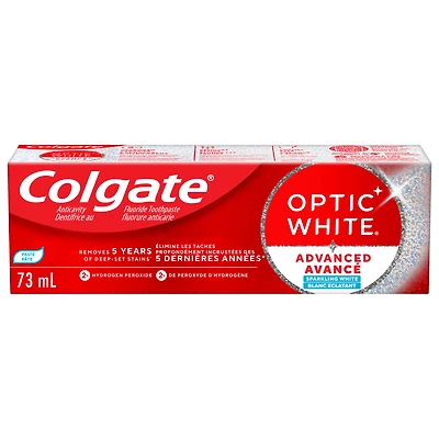 Colgate Optic White Avancé Blanc Éclatant Dentifrice au Fluorure, Menthe, 73 ml